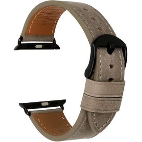 REZERO Smartwatch Bands, Compatible with Apple Watch Bands, Genuine Leather Sport Bands, Watch Bands Replacement Compatible with iWatch SE 38 40 42 44mm for Men, Women