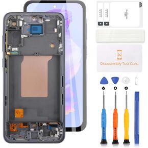 A-MIND Incell for Samsung Galaxy A55 Screen Replacement,for Samsung Galaxy A55 5G SM-A556U SM-A556B LCD Display Touch Screen Digitizer Assembly Repair Kit -Black with Frame[No Fingerprint]