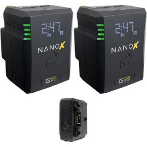 Kellards Core SWX NANOX G98 Micro 98Wh Li-Ion Battery (Gold Mount) (2 Pack) Bundle with Core SWX GPM-X2A Mini Dual Travel Battery Charger