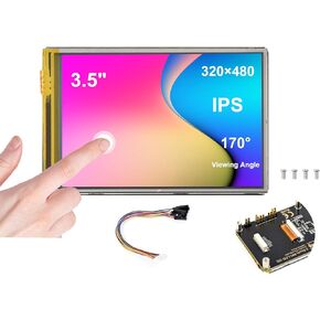 3.5inch Resistive Touch Screen Compatible with Raspberry Pi 5/4B/3B+/3B/3A+/Pico W/Pico 2W/2/ ESP32, 320x480, IPS LCD, SPI and I2C Interfaces, Pigo Pin or 11PIN Cable Dual Connections