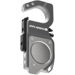 KONDOR BLUE x David Manning | EDC Clip Tool | Multi-Tool with AirTag Holder, Magnetic Bit Storage, Flathead/Box Cutter, Bottle opener, & Fidgetable | Space Gray