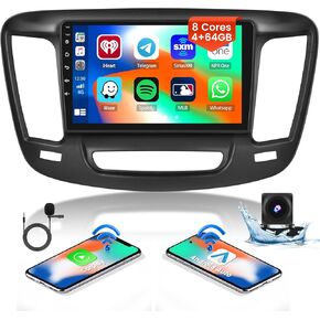 8-Core 4+64G Android 13 Car Stereo for Chrysler 200 200C 200S 2015-2019 Upgrade Radio, 9'' HD Touch Screen with Wireless CarPlay & Android Auto, AHD Backup Camera, Mirror Link, GPS Navigation