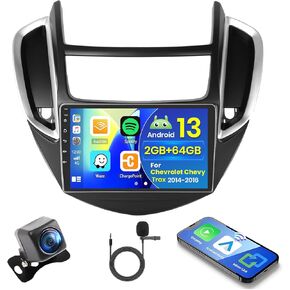 Hikity for Chevrolet Chevy Trax 2014 2015 2016 Android Car Stereo Radio with Wireless Carplay Android Auto, 2+64G 9 Inch Touchscreen Radio WiFi GPS Navigation Bluetooth FM RDS EQ Mirror Link