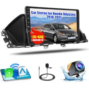 [2+64G] Hikity Android 13 Car Stereo for Honda Odyssey 2010-2017 with Wireless Carplay Android Auto, 9" Touch Screen Car Radio with Mirror Link GPS WiFi Bluetooth SWC Backup Camera FM Mic