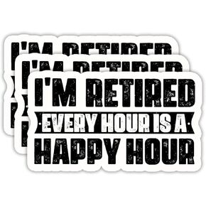 (3PCS) Retirement Weekly Schedule Sticker, Funny Retirement Stickers - Waterproof Vinyl Decals for Laptop, Tumbler, Water Bottle, Scrapbook, Gift for Grandpa, Grandma Size 3" x 2.7 "