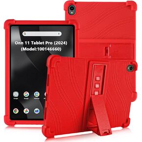 ATOOZ for Walmart Onn.11 Tablet Pro Case 2024 (Model:100146660),Silicone Kids Case for Onn 11 inch Tablet Pro Gen 4 with Stand (Black)