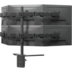 6 Six Monitor Desk Mount Arm Fits Screens up to 32 inch, 19.8 lbs/Weight Capacity per Screen, Fully Adjustable Bracket Stand Black HP X35JX-6