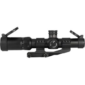 Rifle Scope 1-4x24 - Second Focal Plane SFP - Mil Dot Reticle with Red Illumination - 30mm Tube - Hunting Shooting - Black