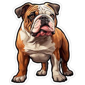 English Bulldog Sticker 4 Inch - Waterproof Animal Vinyl Decal for Laptop Water Bottle Car Tumbler - Durable Aesthetic Long-Lasting Stickers for Adults ID44990