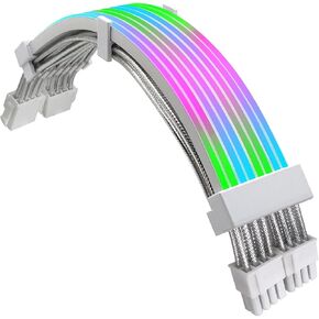 24 PIN RGB PSU Cables ، ARGB PC Cable for Motherboard Power Supply Extension ، Lighting RGB Strips Decor Case.
