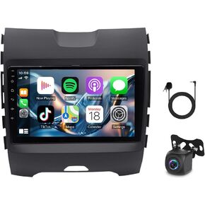 4+64G 9 inch Android 13 Car Radio Stereo for Ford F150/F250/F350 2015-2018, 1080P Double Din Touch Screen Car Audio Receiver with CarPlay Andriod Auto, Bluetooth, GPS, SWC, WiFi, HD Backup Camera