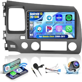 Android Car Stereo for Honda Civic 2006 2007 2008 2009 2010 2011 (LHD) with CarPlay Android Auto 26UI 2GB+64GB