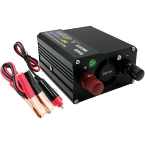 300 واط ، عاكس الطاقة المستمر DC12V إلى 110 فولت AC محول 400W مع 2 منافذ USB ومنافذ AC لرحلة على الطريق ، التخييم ، RV ، شاحنة ، سيارة ، شاحنة بيك آب