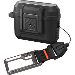 Spigen Lock Fit Case and Lanyard with Carabiner Designed for AirPods Pro 2nd Generation Case (2022) - Black