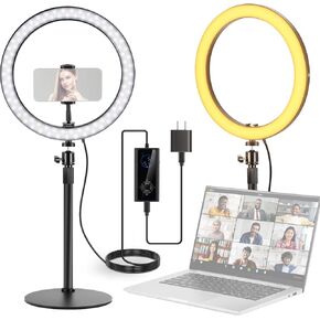 NEEWER 12" 24W High Power Desk Ring Light with Stand/Phone Holder, LED Selfie Video Conference Lighting for iPhone Streaming Makeup Vlog Recording Laptop Computer Webcam Zoom Call Podcast, RH12B