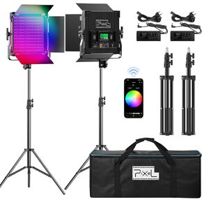 Pixel Photography Lighting with APP Control, 50W 2600K-10000K RGB LED Video Light,9 Applicable Scenes Led Light Panel for Studio/Gaming/Streaming/YouTube/Film/Video Recording (P45)