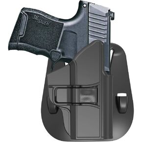 Sig P365 Holsters, OWB Holster for Sig Sauer P365 / P365 SAS / P365X / Sig Sauer P365XL Pistols,Polymer Tactical Outside Waistband Carry Belt Holster with 60° Adjustable Paddle Holder,Right Handed