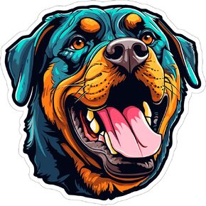 Rottweiler Sticker 4 Inch - Waterproof Animal Vinyl Decal for Laptop Water Bottle Car Tumbler - Durable Aesthetic Long-Lasting Stickers for Adults ID44990