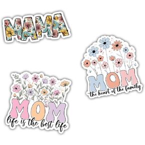 (3in - 3Pcs) Funny Mother Mom Sticker Pack, Mother's Day Sticker Decal, Gift for Mother Grandma Daughter Sister Bestie, Decor for Laptop PC Tablet Book Window Kitchen Scrapbook Helmet Bumper
