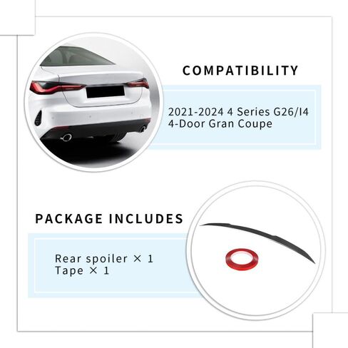 Carbon Fiber Pattern F32 Rear Spoiler PSM-Style Compatible with (2013-2020) 4-Series F32 Coupe in Kuwait