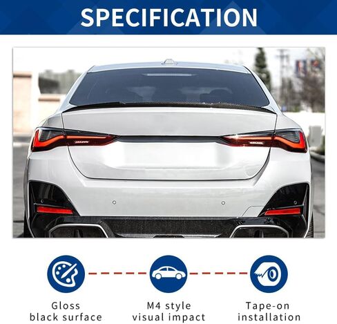 Carbon Fiber Pattern F32 Rear Spoiler PSM-Style Compatible with (2013-2020) 4-Series F32 Coupe in Kuwait