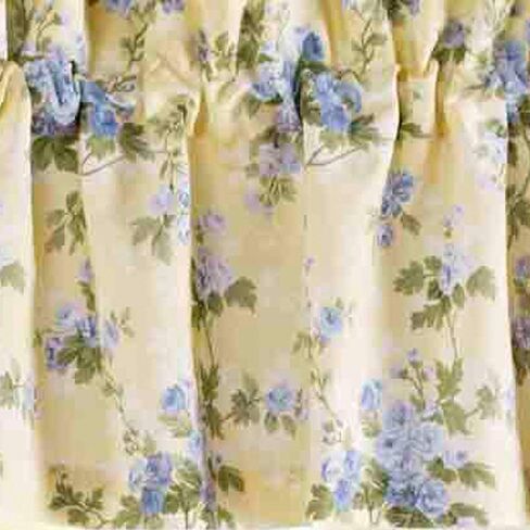 Laura Ashley Home - Cotton Pole Top Valance, Stylish & Lightweight Window Treatment for Home Decor (Charlotte Blue, 86" x 15") in Saudi Arabia