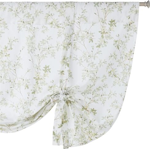 Laura Ashley Home - Cotton Pole Top Valance, Stylish & Lightweight Window Treatment for Home Decor (Charlotte Blue, 86" x 15") in Saudi Arabia