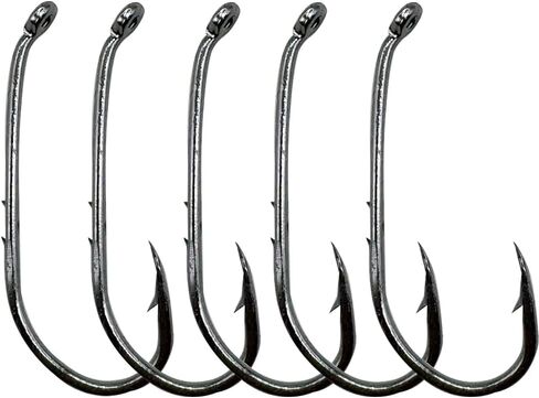100pcs Bait Holder Fishing Hooks High Carbon Steel Black Nickel with 2 Barbs Fish Hooks Walleye Rig Live Bait Hooks Size: 1#-12# in Saudi Arabia