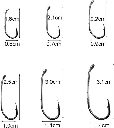 100pcs Bait Holder Fishing Hooks High Carbon Steel Black Nickel with 2 Barbs Fish Hooks Walleye Rig Live Bait Hooks Size: 1#-12# in Saudi Arabia