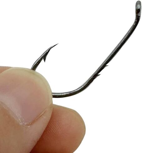 100pcs Bait Holder Fishing Hooks High Carbon Steel Black Nickel with 2 Barbs Fish Hooks Walleye Rig Live Bait Hooks Size: 1#-12# in Saudi Arabia