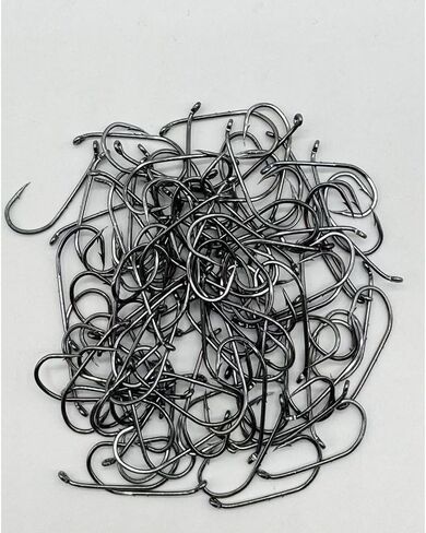 100pcs Bait Holder Fishing Hooks High Carbon Steel Black Nickel with 2 Barbs Fish Hooks Walleye Rig Live Bait Hooks Size: 1#-12# in Saudi Arabia