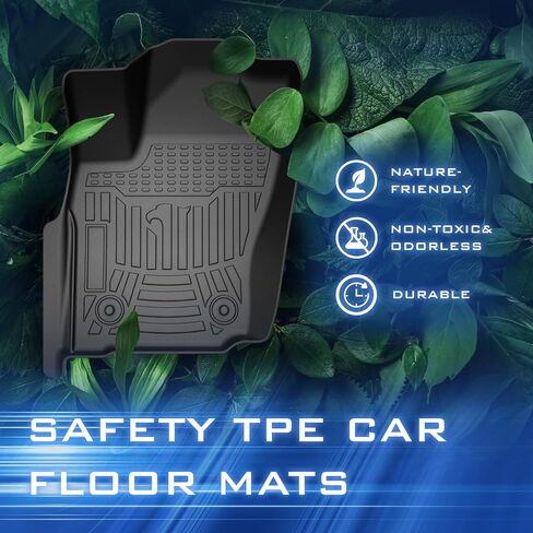 Floor Mats Fit for Toyota RAV4 2019 2020 2021 2022 2023 2024(Not for Hybrid),Custom Fit TPE All Weather Floor Mats,Front and Rear Row Mats,Automotive Car Floor Liners Set,Black in Kuwait