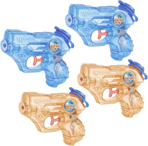 Mini Water Gun for Kids Toddler: 2 Pack Water Guns Soaker Squirts Blasters with Trigger for Boys Girls Summer Outdoor Swimming Pool Water Fighting Toys, Blue Orange in Saudi Arabia