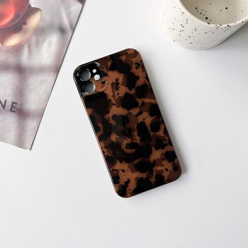 Nititop متوافق مع iPhone 14 Plus / 15 Plus Case لطيف النمر الأنيق طباعة بني العنبر تصميم السلحفاة الجمالية للنساء الرجال لينة TPU الغطاء الوقائي in Kuwait