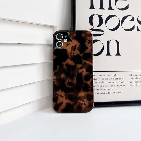 Nititop متوافق مع iPhone 14 Plus / 15 Plus Case لطيف النمر الأنيق طباعة بني العنبر تصميم السلحفاة الجمالية للنساء الرجال لينة TPU الغطاء الوقائي in Kuwait