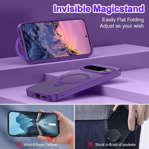 لحالة Google Pixel 9 Pro XL مع حامل غير مرئي مغناطيسي [حماية إسقاط عسكري] [متوافق مع Magsafe] in Saudi Arabia