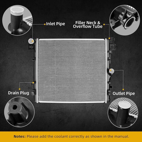 DWVO Radiator Complete Radiator Compatible with 2006-2010 Jeep Commander 2005-2010 Grand Cherokee 3.0L 3.7L V6 4.7L 6.1L V8 in Kuwait
