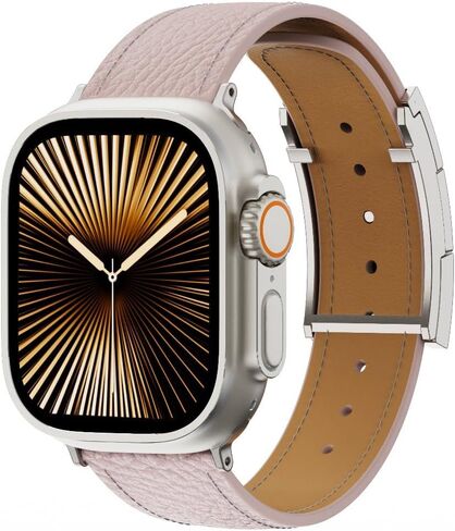 Designer Genuine Leather Band Compatible with Apple Watch Ultra/SE/Series 10/9/8/7/6/5/4/3/2/1 (49mm-38mm), Magnetic Buckle Replacement Strap for Men & Women in Kuwait