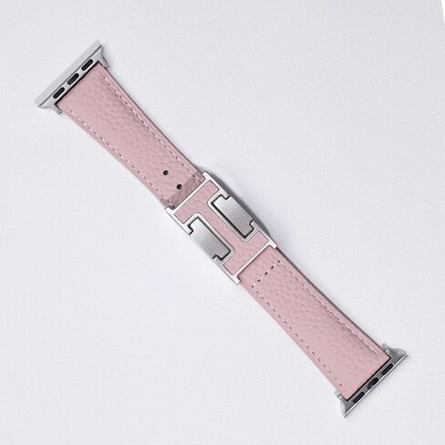 Designer Genuine Leather Band Compatible with Apple Watch Ultra/SE/Series 10/9/8/7/6/5/4/3/2/1 (49mm-38mm), Magnetic Buckle Replacement Strap for Men & Women in Kuwait