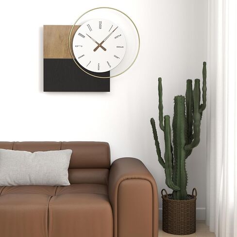 ساعة حائط حديثة لغرفة المعيشة مقاس 31 × 11 بوصة ساعات مطبخ كبيرة، ساعة حائط خشبية تناظرية رقمية مزخرفة تعمل بالبطارية لرف الموقد والمدخل وغرفة النوم وساعات المكتب المنزلي in Kuwait