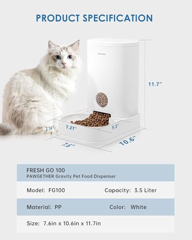 PAWGETHER® Gravity Automatic Pet Water Dispenser with Filter for Cats and Small Dogs 1 Gallon/3.5L Auto Pet Waterer Dog Water Dispenser, Easy to Fill in Kuwait