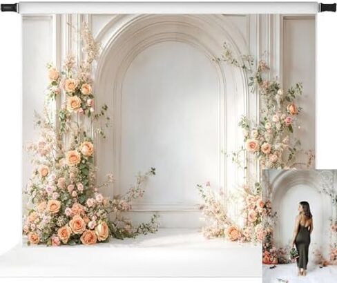 Kate Spring Floral Backdrop for Photography Flowers White Arch Wall Background Photo Studio Props 10x8ft in Kuwait