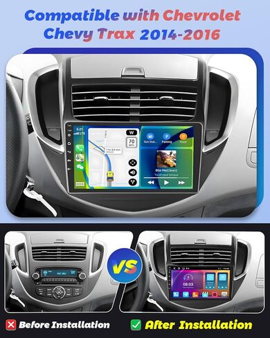 Hikity for Chevrolet Chevy Trax 2014 2015 2016 Android Car Stereo Radio with Wireless Carplay Android Auto ، 2+64g 9 inch touchscreen Radio WiFi GPS Mavigation Bluetooth FM RDS EQ Mirror Link in Kuwait
