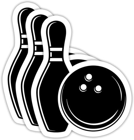 (3PCS) Bowling Sport Stickers - Waterproof Vinyl Decal for Bowlers, Sports Lovers, Laptop, Water Bottle, Tumbler, Scrapbook, Helmet Size 3" x 2.5 " in Saudi Arabia