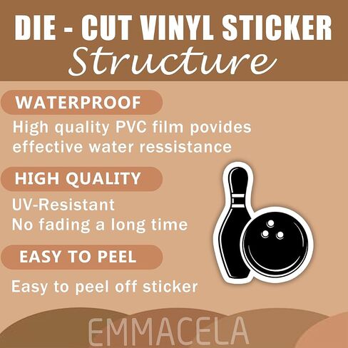 (3PCS) Bowling Sport Stickers - Waterproof Vinyl Decal for Bowlers, Sports Lovers, Laptop, Water Bottle, Tumbler, Scrapbook, Helmet Size 3" x 2.5 " in Saudi Arabia