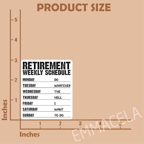 (3PCS) Retirement Weekly Schedule Sticker, Funny Retirement Stickers - Waterproof Vinyl Decals for Laptop, Tumbler, Water Bottle, Scrapbook, Gift for Grandpa, Grandma Size 3" x 2.7 " in Saudi Arabia
