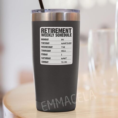 (3PCS) Retirement Weekly Schedule Sticker, Funny Retirement Stickers - Waterproof Vinyl Decals for Laptop, Tumbler, Water Bottle, Scrapbook, Gift for Grandpa, Grandma Size 3" x 2.7 " in Saudi Arabia