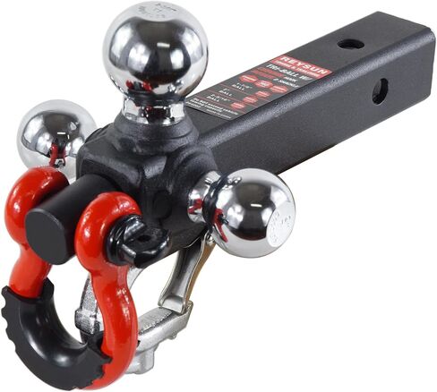 864058HP Trailer Hitch Tri Ball Mount and 360 Swival Tow Shackle, Fits for 2 Inch Receiver, Hitch Pin Included… in Kuwait