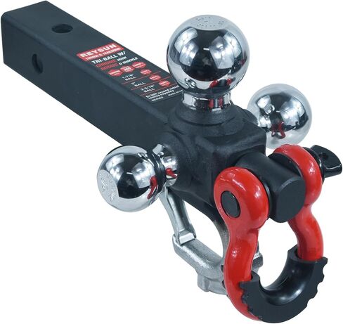 864058HP Trailer Hitch Tri Ball Mount and 360 Swival Tow Shackle, Fits for 2 Inch Receiver, Hitch Pin Included… in Kuwait