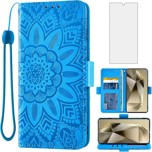 حالة الهاتف ASUWISH لـ Samsung Galaxy S24 Ultra 5G مع واقي شاشة زجاجي مقسّرات وجلد من جلد الزهرة ، غطاء الائتمان ، ملحقات خلية بطاقة الائتمان S24ULTRA 24S S 24 24ULTRA النساء الرمادي in Kuwait